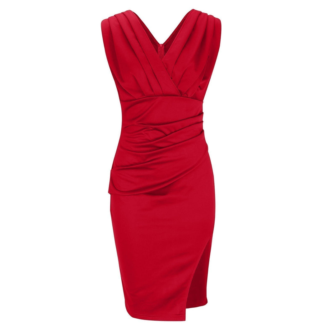 ULMIRA™|FITTED V-NECK DRESS