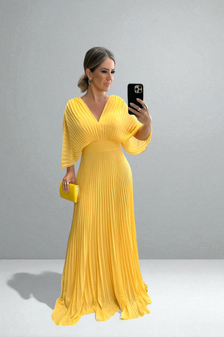 AMARA™|PLEATED MAXI DRESS