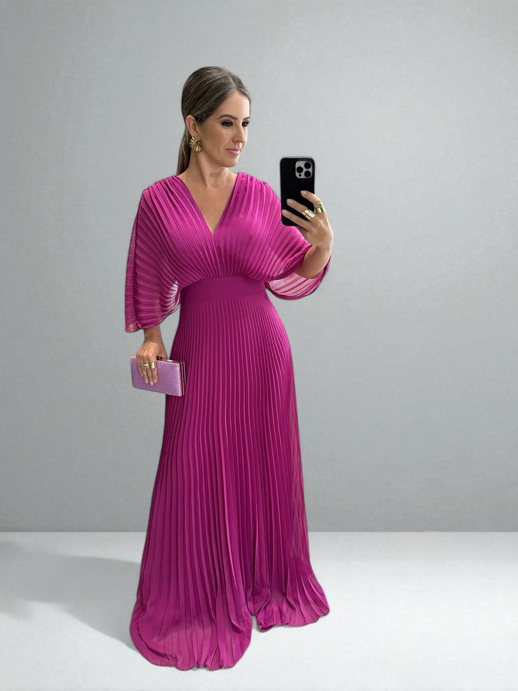 AMARA™|PLEATED MAXI DRESS