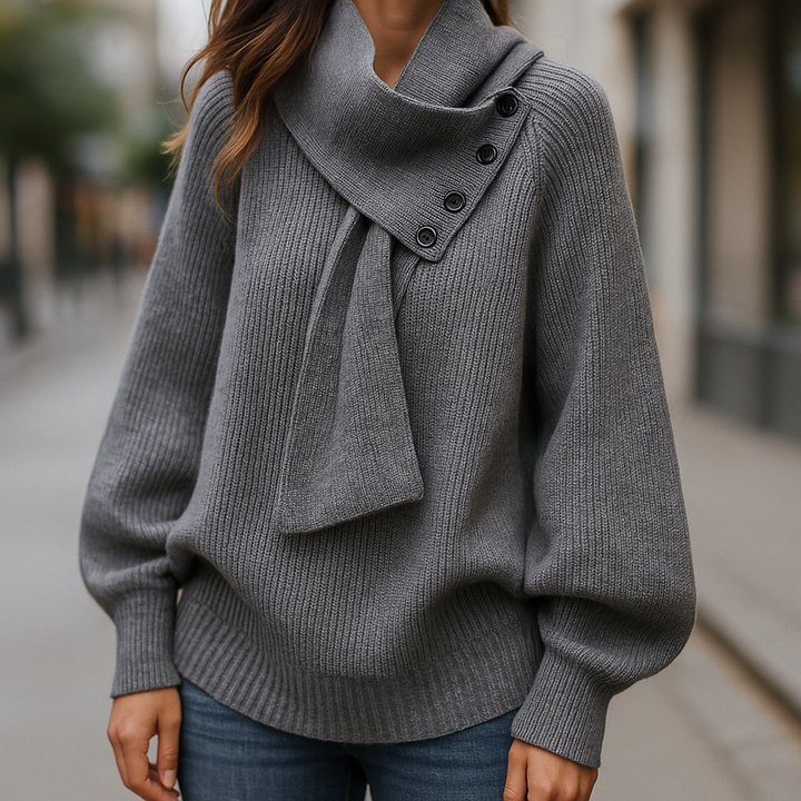STELLA™ | SCARF NECK SWEATER