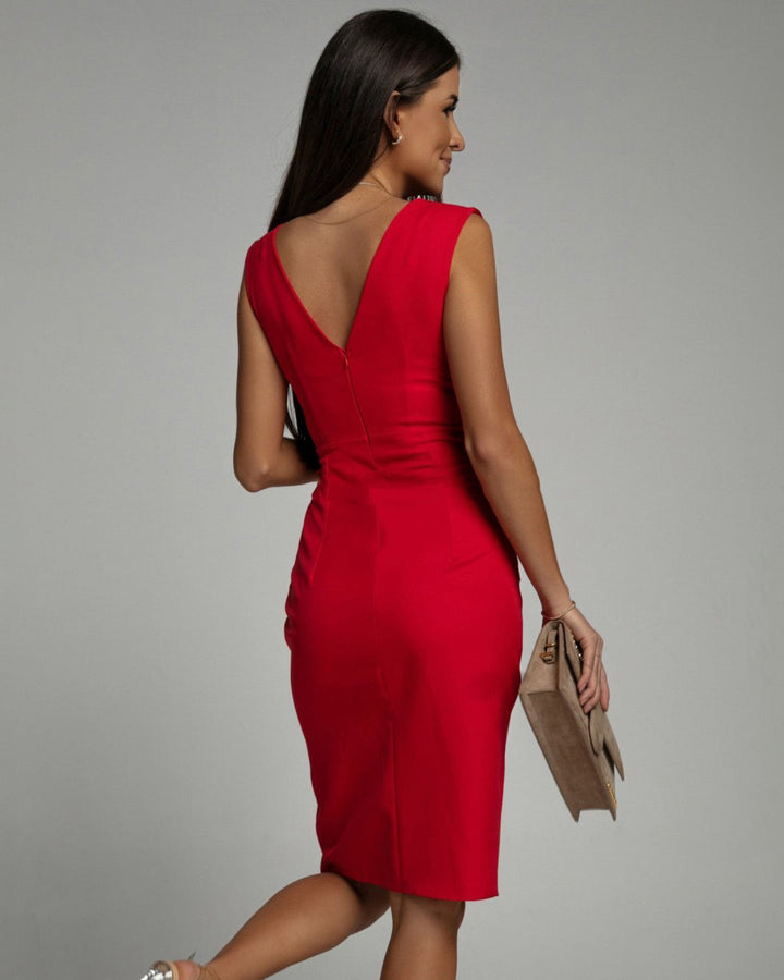 NADINEE™|V-NECK SLIT DRESS