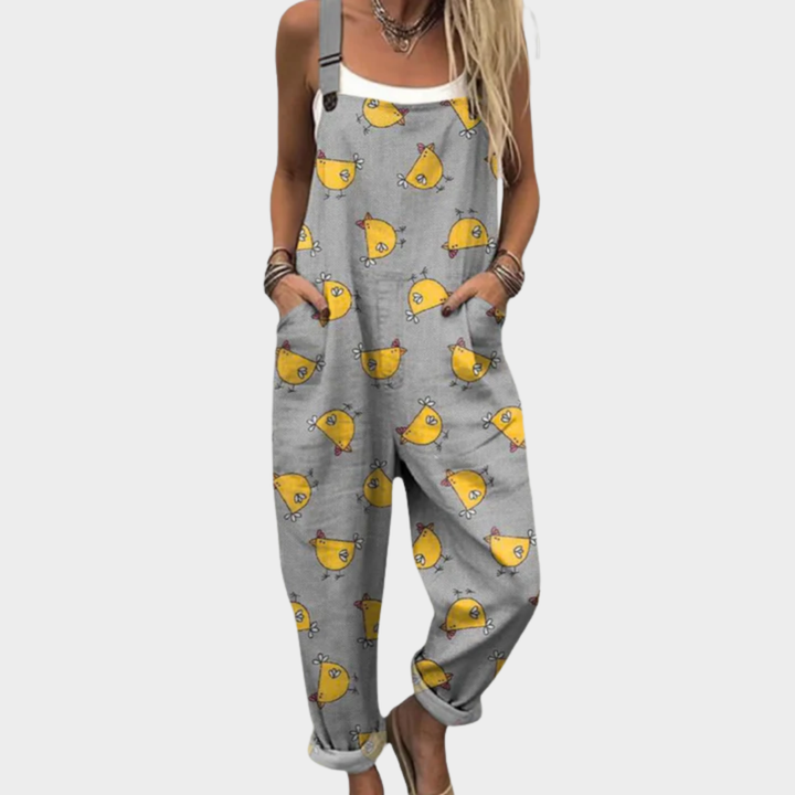 VERA™|ELEGANT PRINTED DUNGAREES