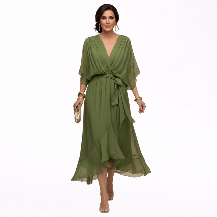 MONICA™ | CHIFFON V-NECK DRESS