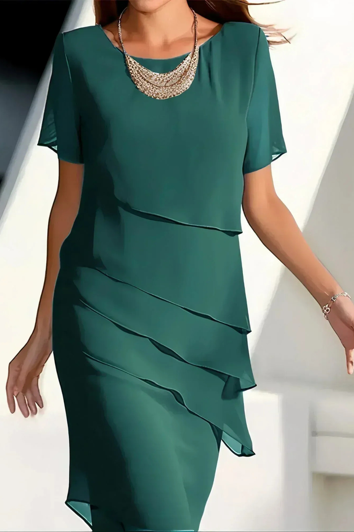 ILARA™|ELEGANT RUFFLE DRESS