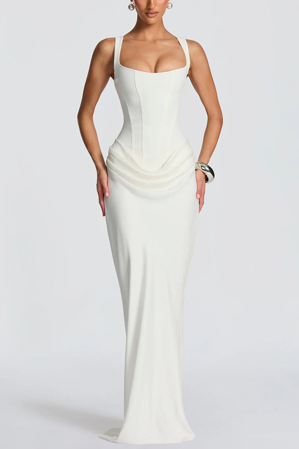 FREYA™|SQUARE NECK MAXI DRESS