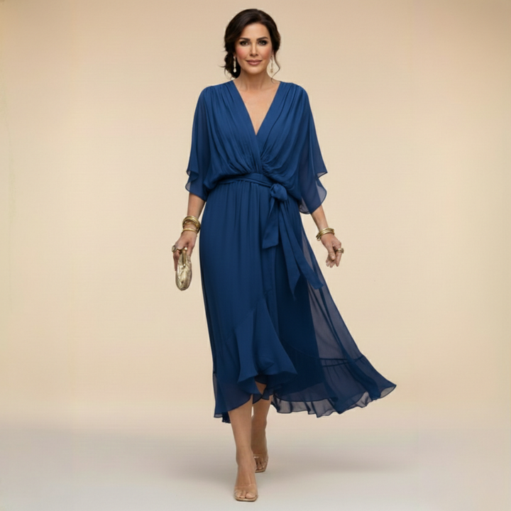 MONICA™ | CHIFFON V-NECK DRESS