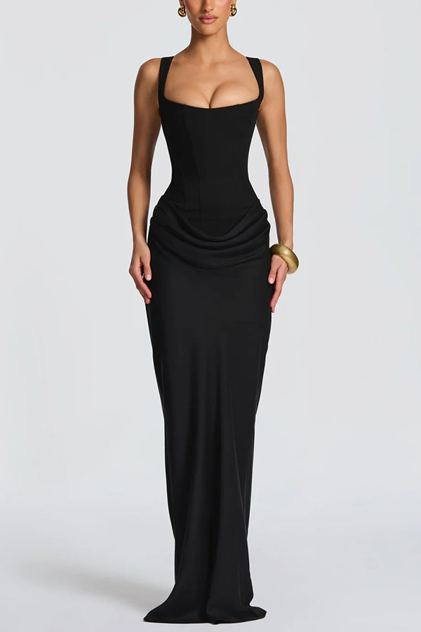 CELESTE™|SQUARE NECK MAXI DRESS