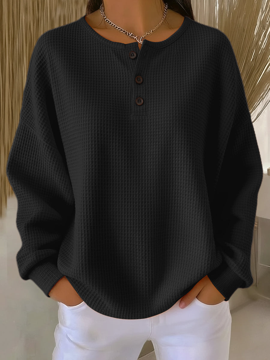 VENICE™|COZY HENLEY SWEATSHIRT