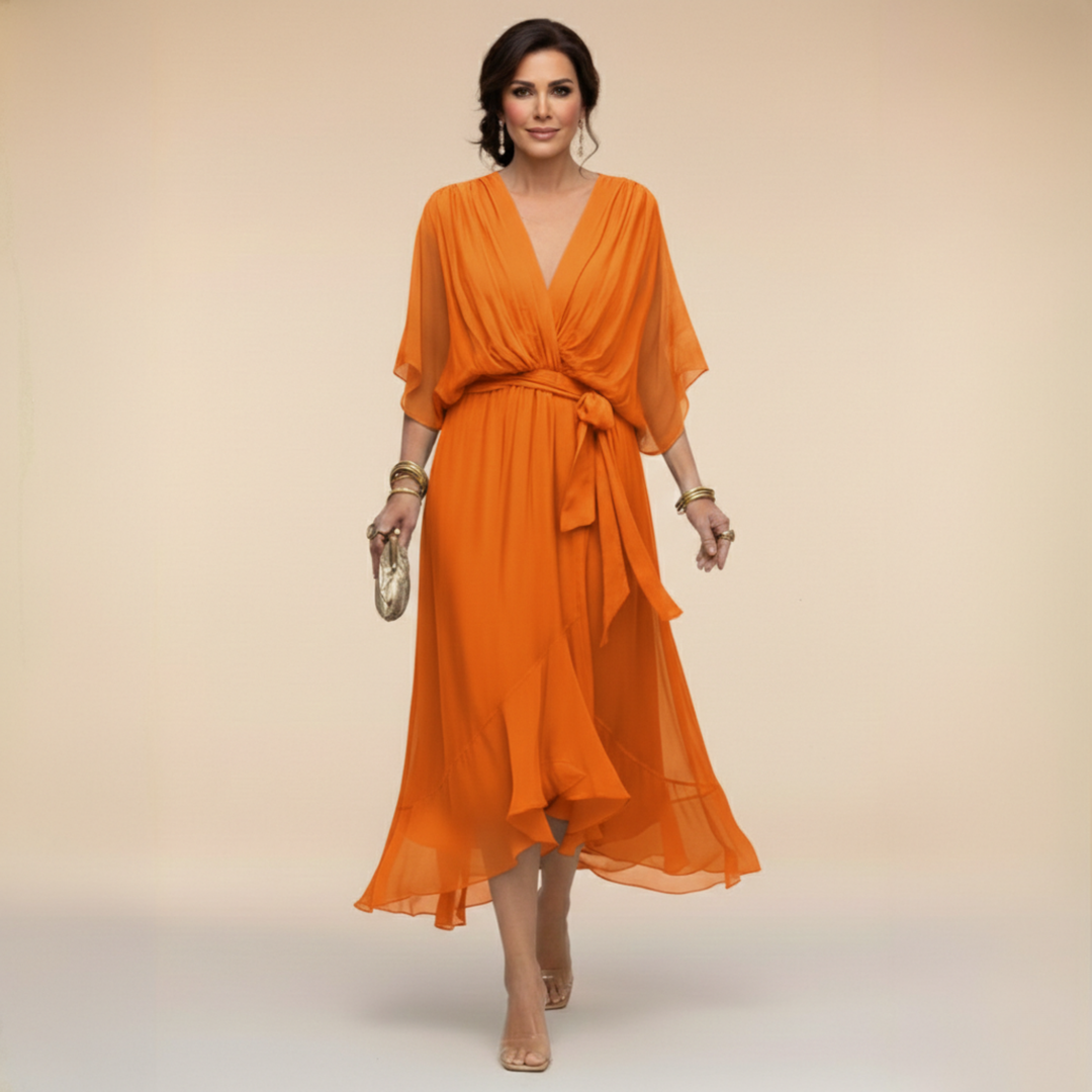 MONICA™ | CHIFFON V-NECK DRESS
