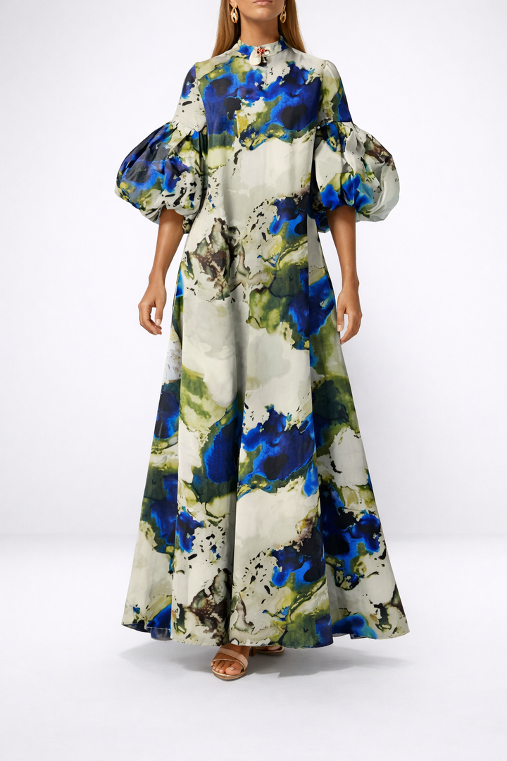 VALERIA™|WATERCOLOR MAXI DRESS