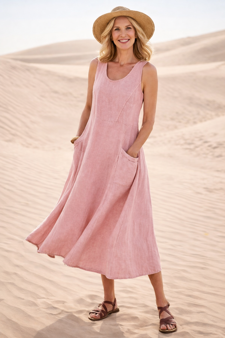 MERNA™|COMFORTABLE A-LINE MIDI DRESS