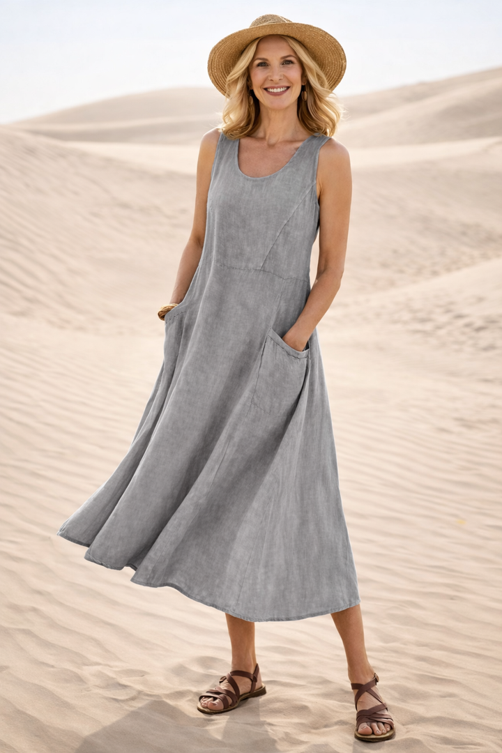 MERNA™|COMFORTABLE A-LINE MIDI DRESS