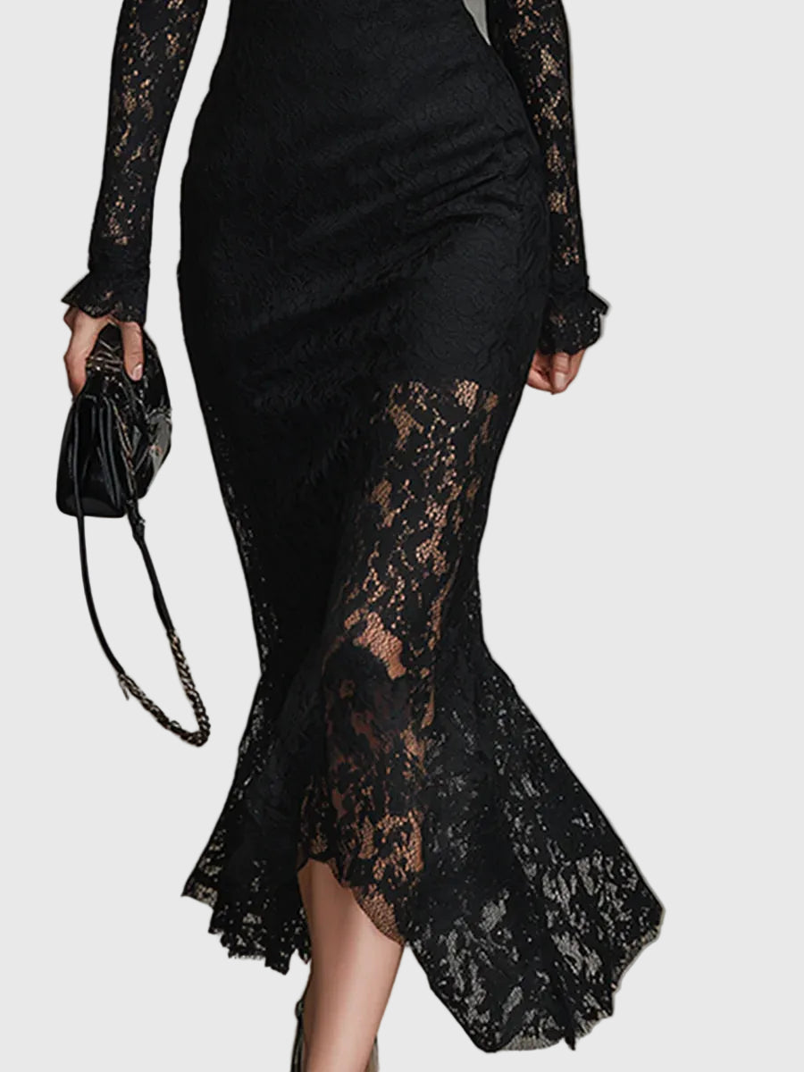 MONICA™|ELEGANT LACE FISHTAIL MAXI DRESS