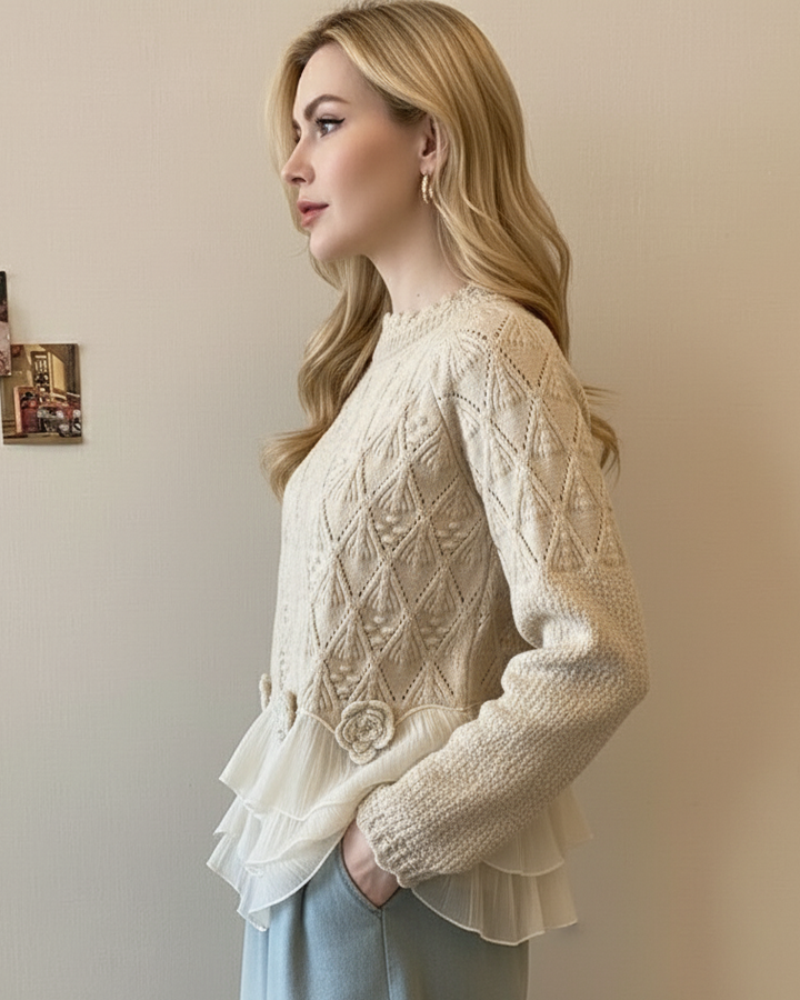 AISHA™|ELEGANT RUFFLE SWEATER