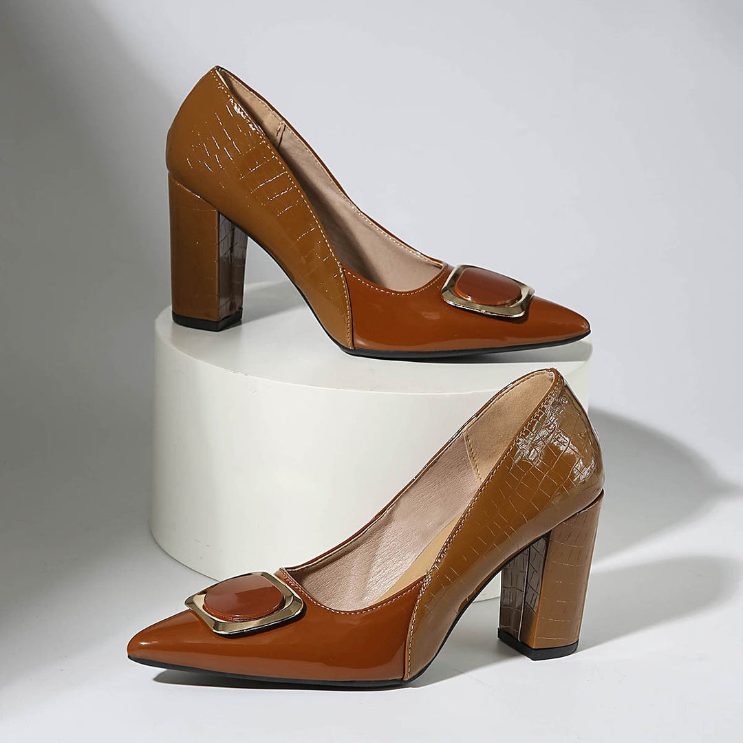 VIENNA™|CROC EMBOSSED PUMPS