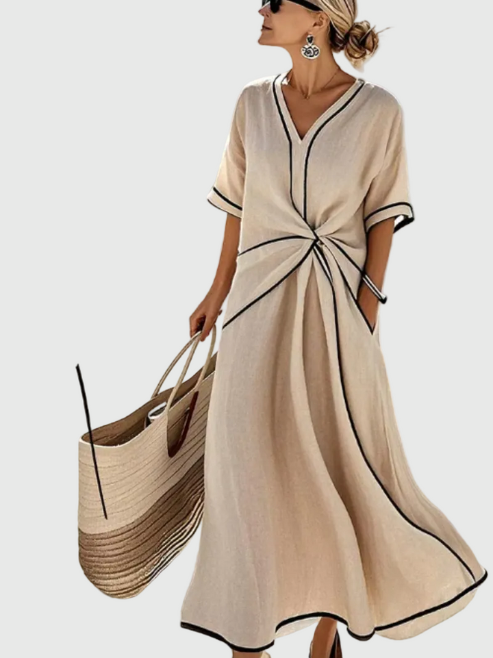 HELENA™|DRAPED COASTAL MAXI DRESS