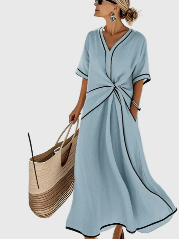 HELENA™|DRAPED COASTAL MAXI DRESS