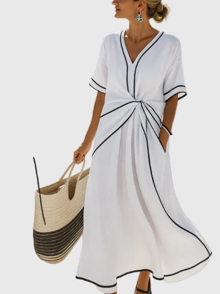 HELENA™|DRAPED COASTAL MAXI DRESS