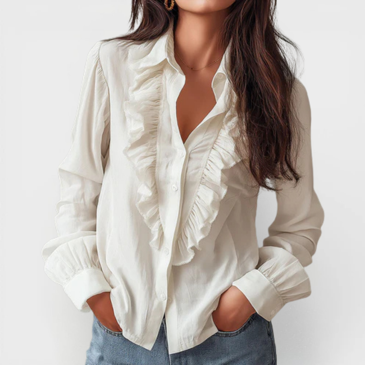 ANNA™ | SIMPLE RUFFLED REVERSIBLE BLOUSE