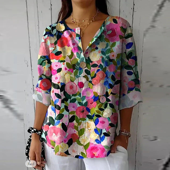 WILLOW™|COTTON FLORAL BLOUSE