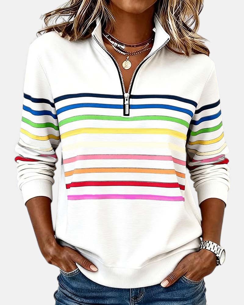 LUNARA™|COLOR ZIP SWEATSHIRT
