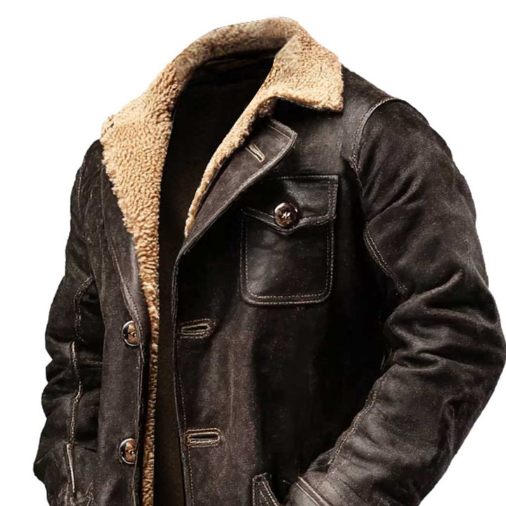 FAUSTO™|VINTAGE DARK BROWN JACKET COAT