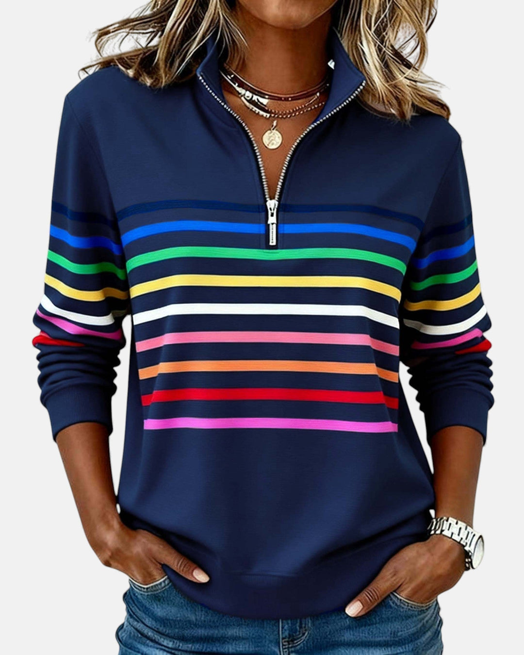 LUNARA™|COLOR ZIP SWEATSHIRT