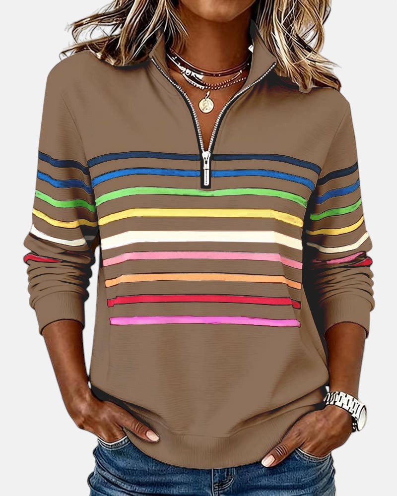 LUNARA™|COLOR ZIP SWEATSHIRT