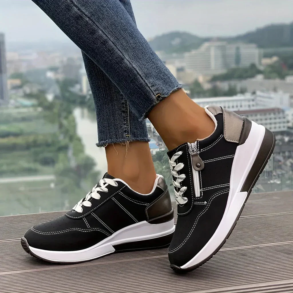 BELLA™|THICK SOLE SIDE ZIPPER SNEAKERS