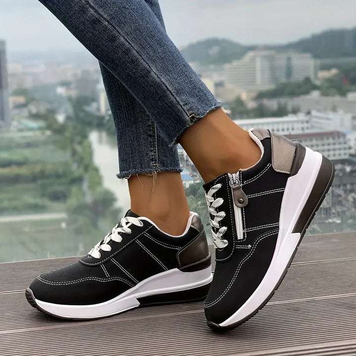 BELLA™|THICK SOLE SIDE ZIPPER SNEAKERS