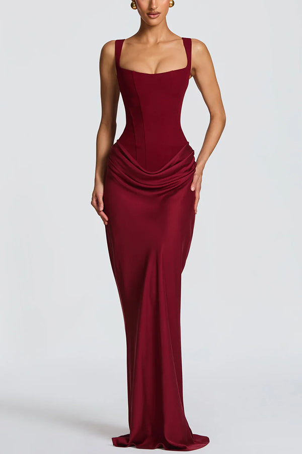 CELESTE™|SQUARE NECK MAXI DRESS