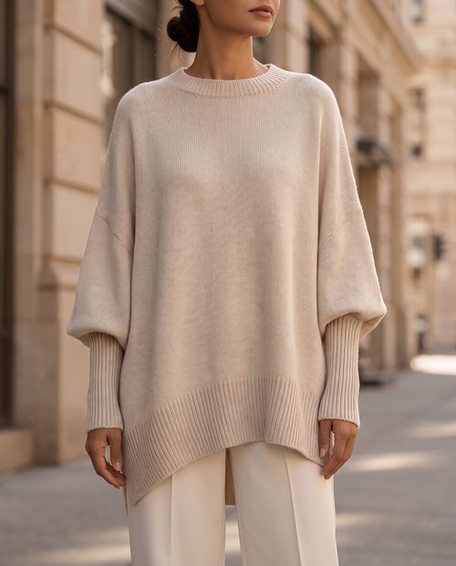 Jennifer Oversized Sweater in Beige