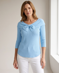 Neeko Bow Detail Sweater in Blue