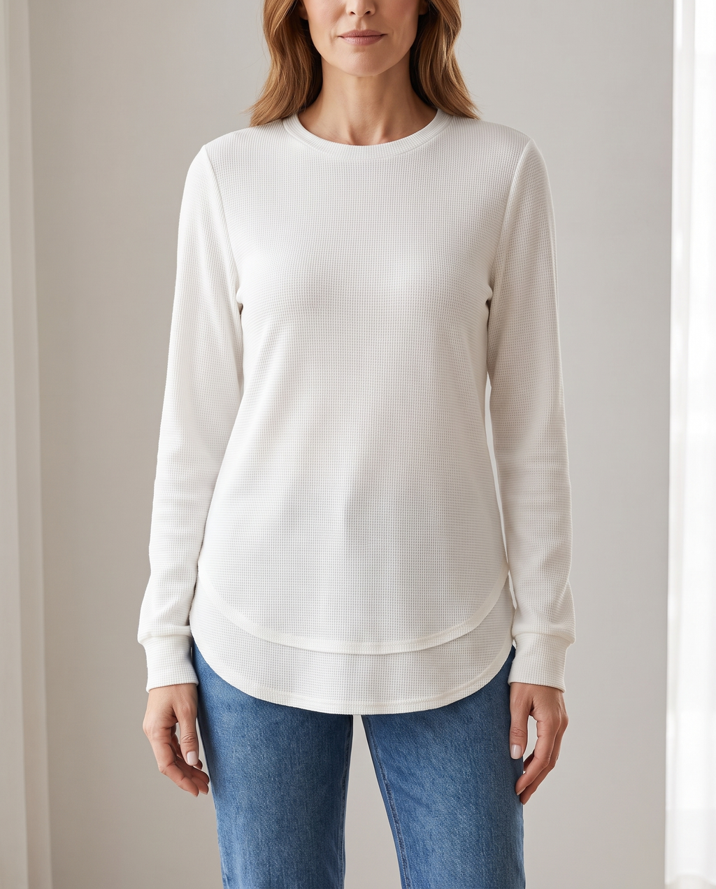 Nadyalyn Long-Sleeve Top in White