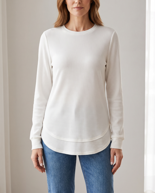 Nadyalyn Long-Sleeve Top in White