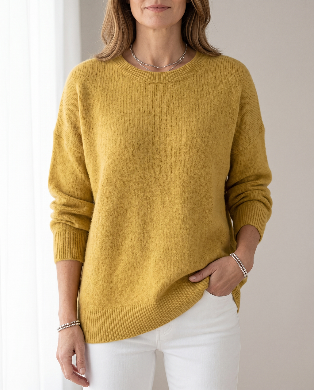 Lorie Soft Knit Sweater in Yellow