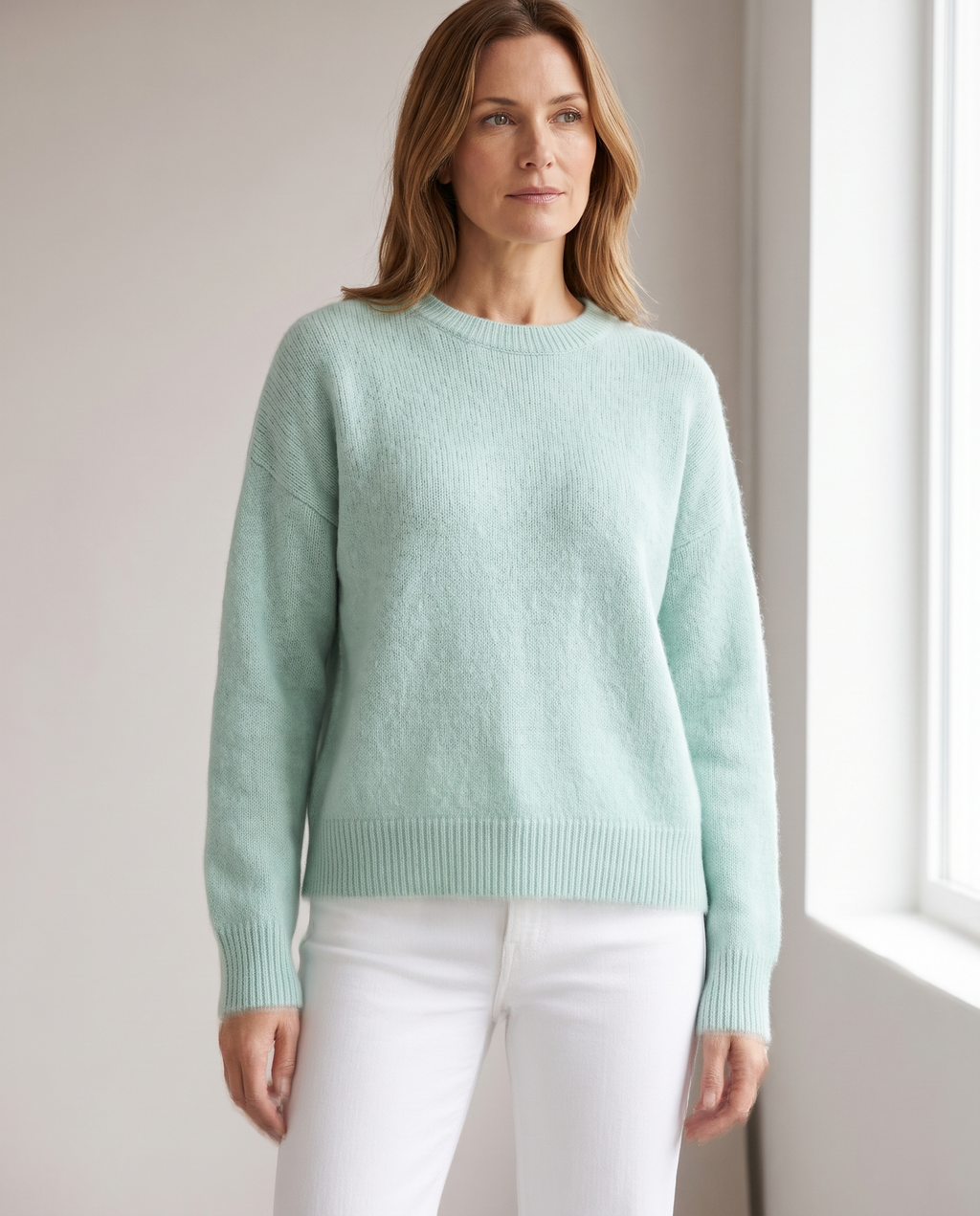 Lorie Soft Knit Sweater in Light Green
