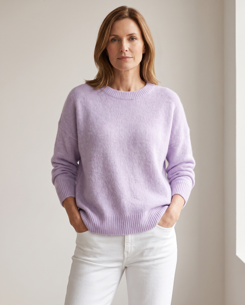 Lorie Soft Knit Sweater in Light Purple