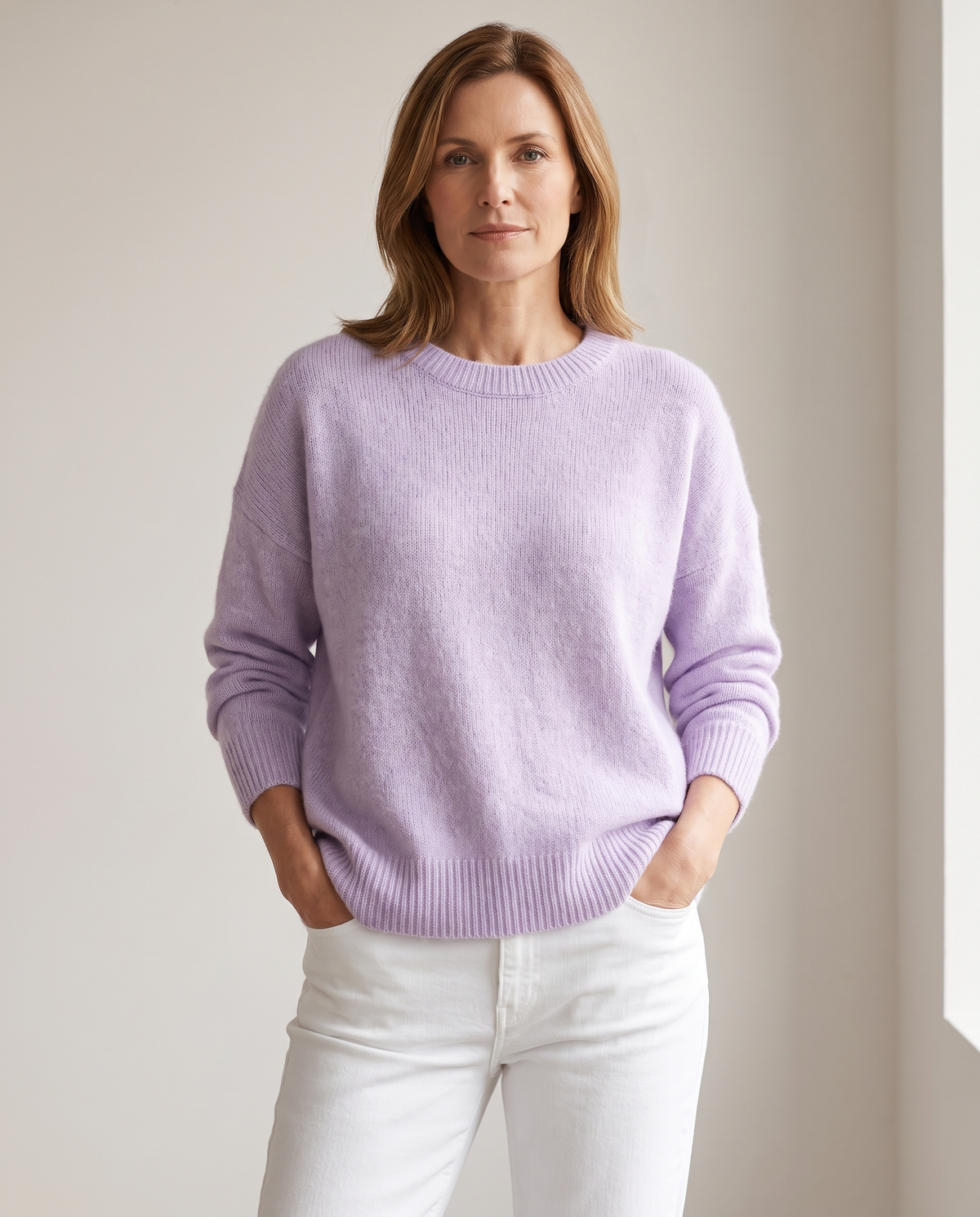 Lorie Soft Knit Sweater in Light Purple