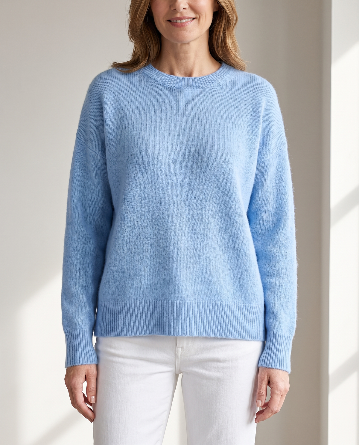 Lorie Soft Knit Sweater in Light Blue