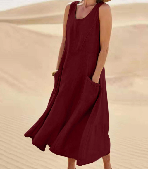 MERNA™|COMFORTABLE A-LINE MIDI DRESS