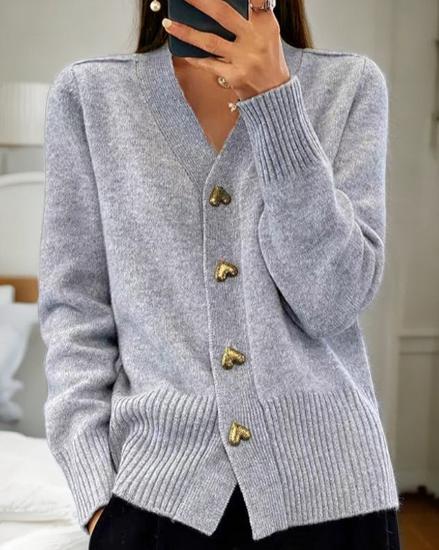 ARMIDA™|HEART BUTTON CARDIGAN