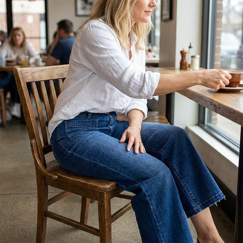 BLOOM™|WIDE LEG COTTON JEANS