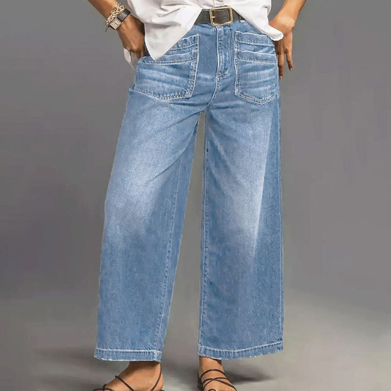BLOOM™|WIDE LEG COTTON JEANS