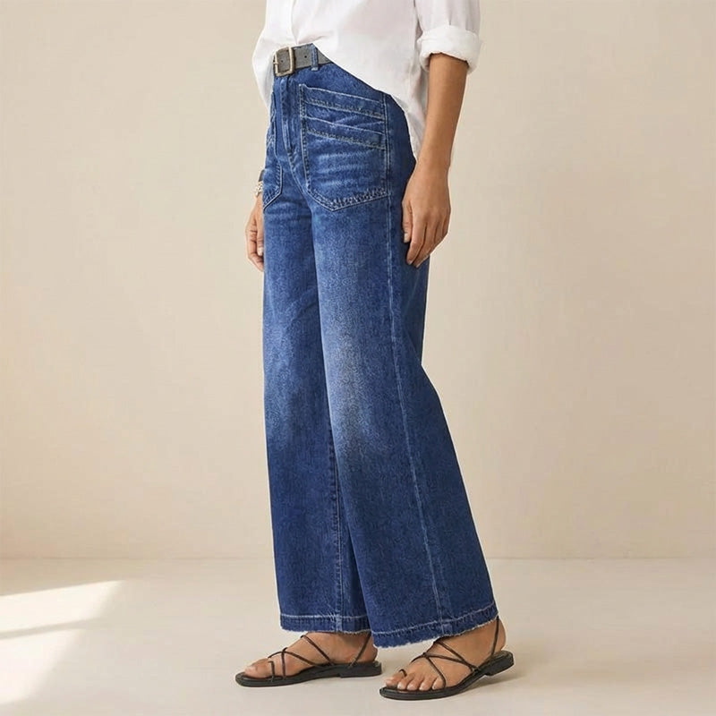 BLOOM™|WIDE LEG COTTON JEANS