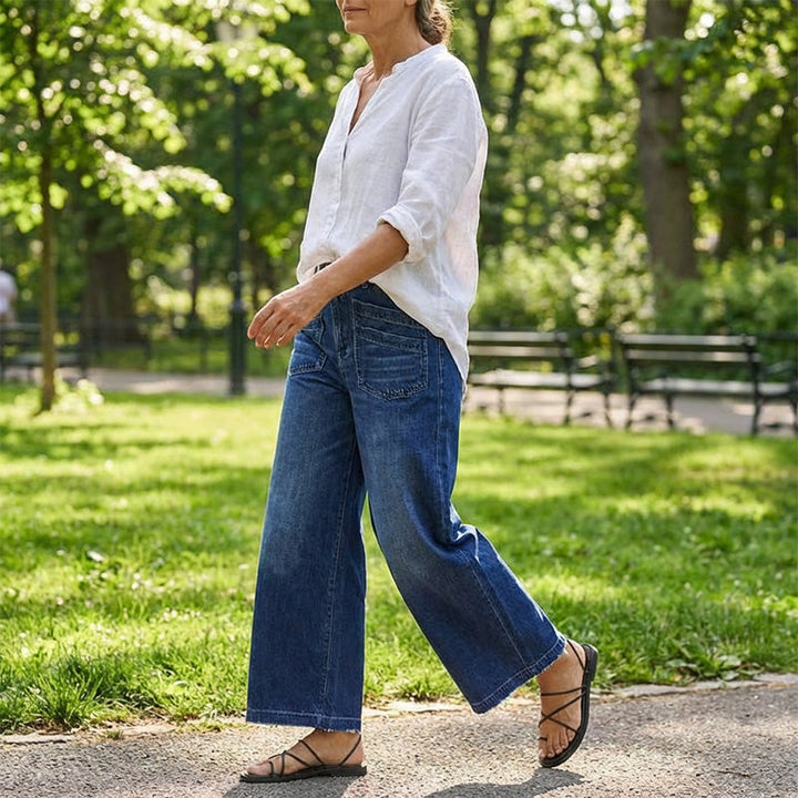 BLOOM™|WIDE LEG COTTON JEANS